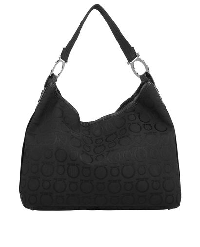 Salvatore Ferragamo Gancini Tote, &pound;80, Clothing, Black, Canvas, Front view